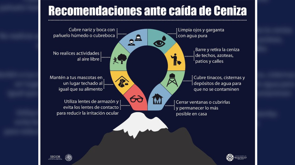 6 municipios del Edomex en alerta por ceniza del Popocatépetl