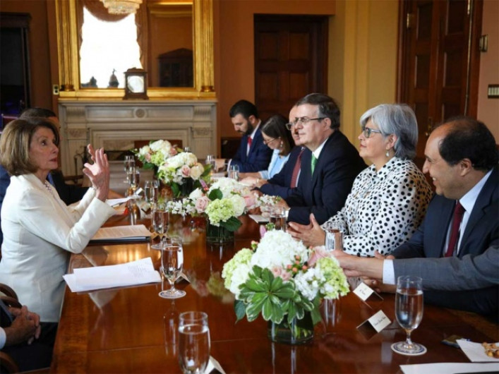 Ebrard califica reunión con Pelosi como “muy productiva”, mañana va con Pompeo