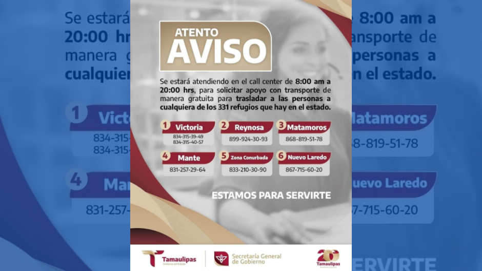 Disponibles unidades gratuitas para trasladar a la ciudadanía a los albergues