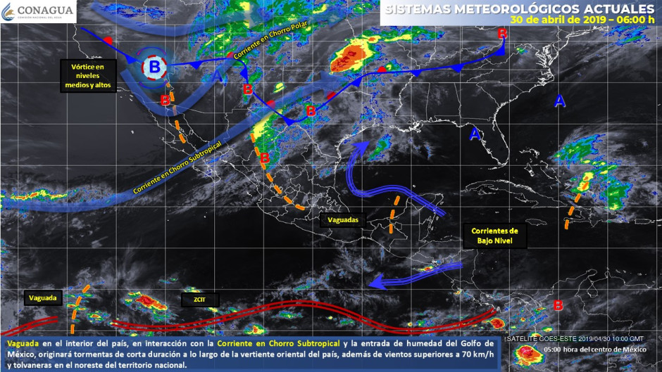 Tormentas de corta duración con posible caída de granizo en noreste y centro del país